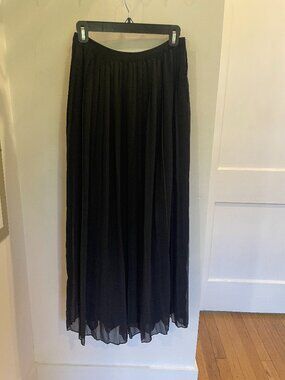 Urban Outfitters Black Full Length Pleated Maxi Skirt
